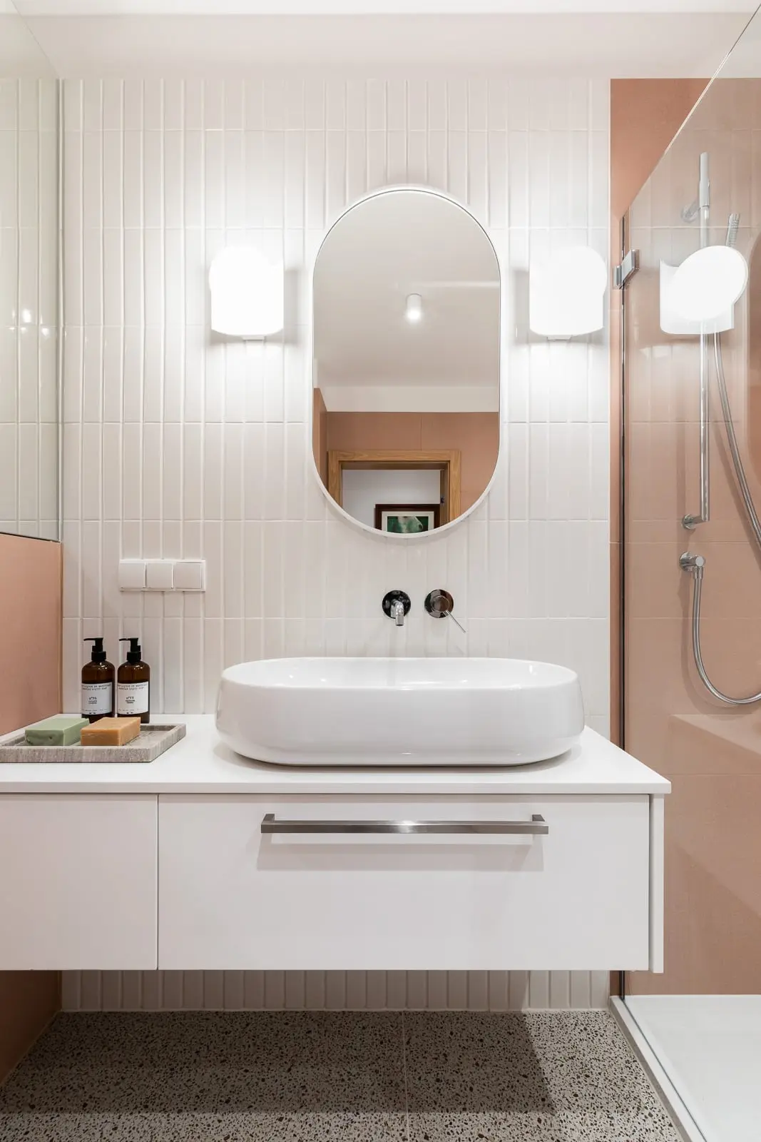 Różowa łazienka | Proj. Ewa Prejs