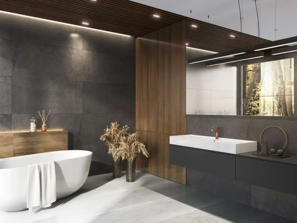 Projekt łazienki z wanną wolnostojacą