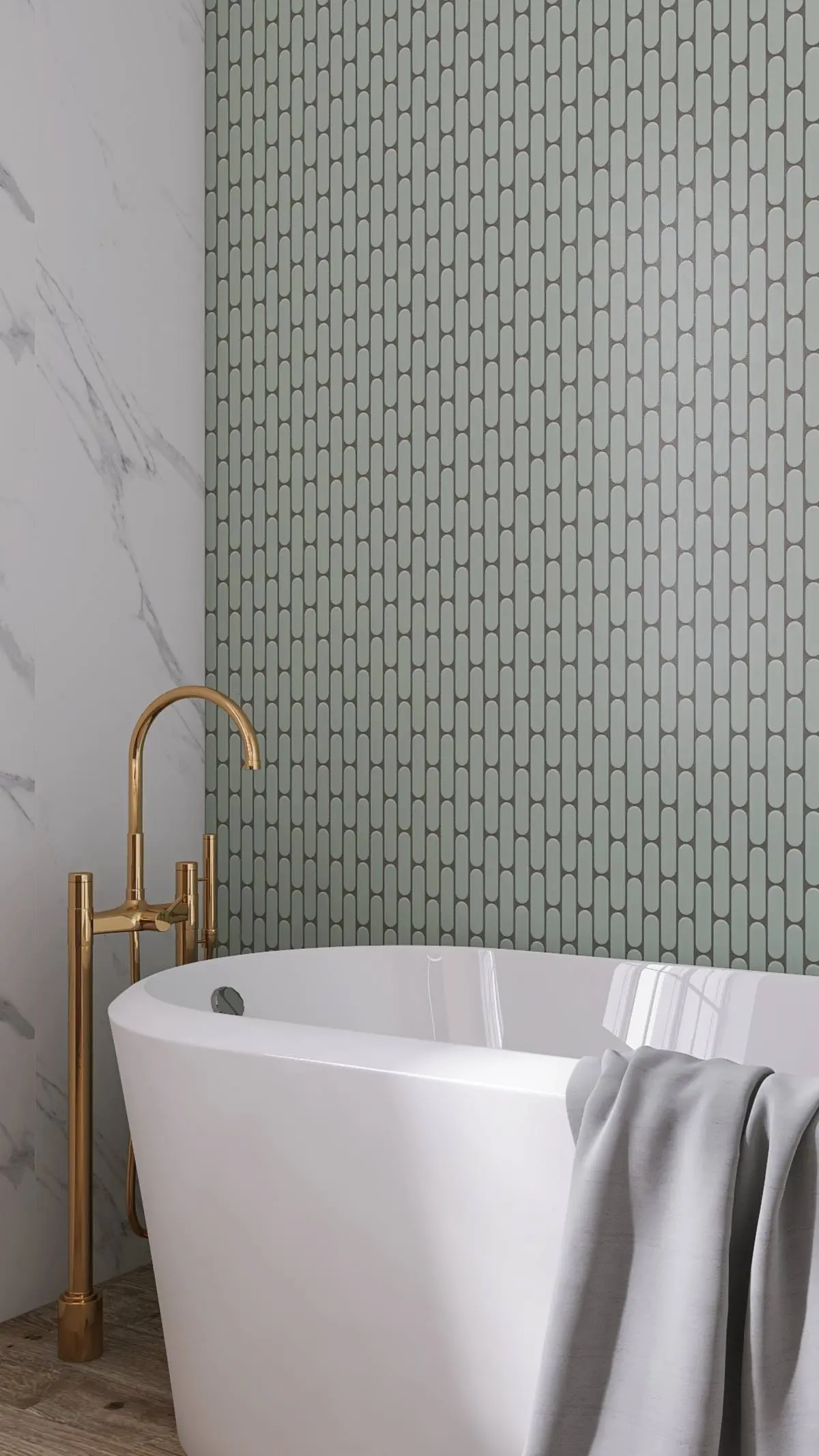 Szałwiowe płytki Raw Decor Eclair