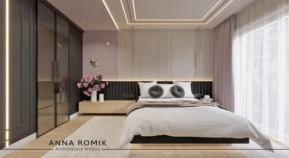 sypialnia w klimacie glamour