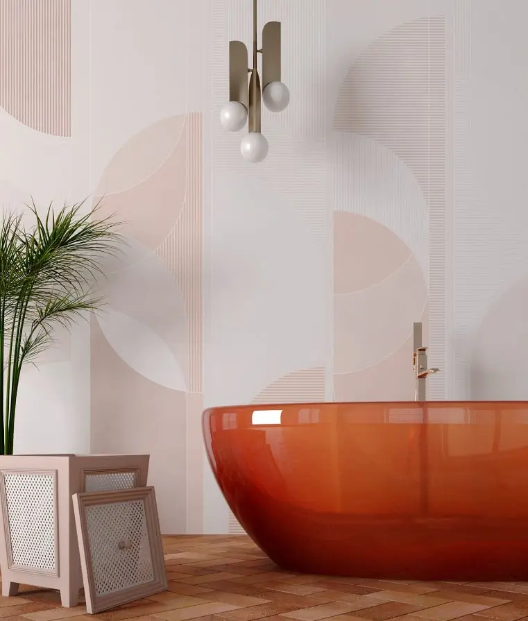 wnętrza w kolorze brzoskwiniowym