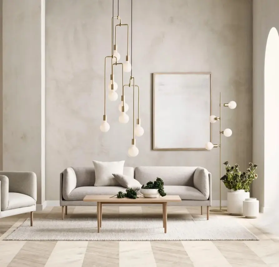 Lampa zwieszana złota Bolia