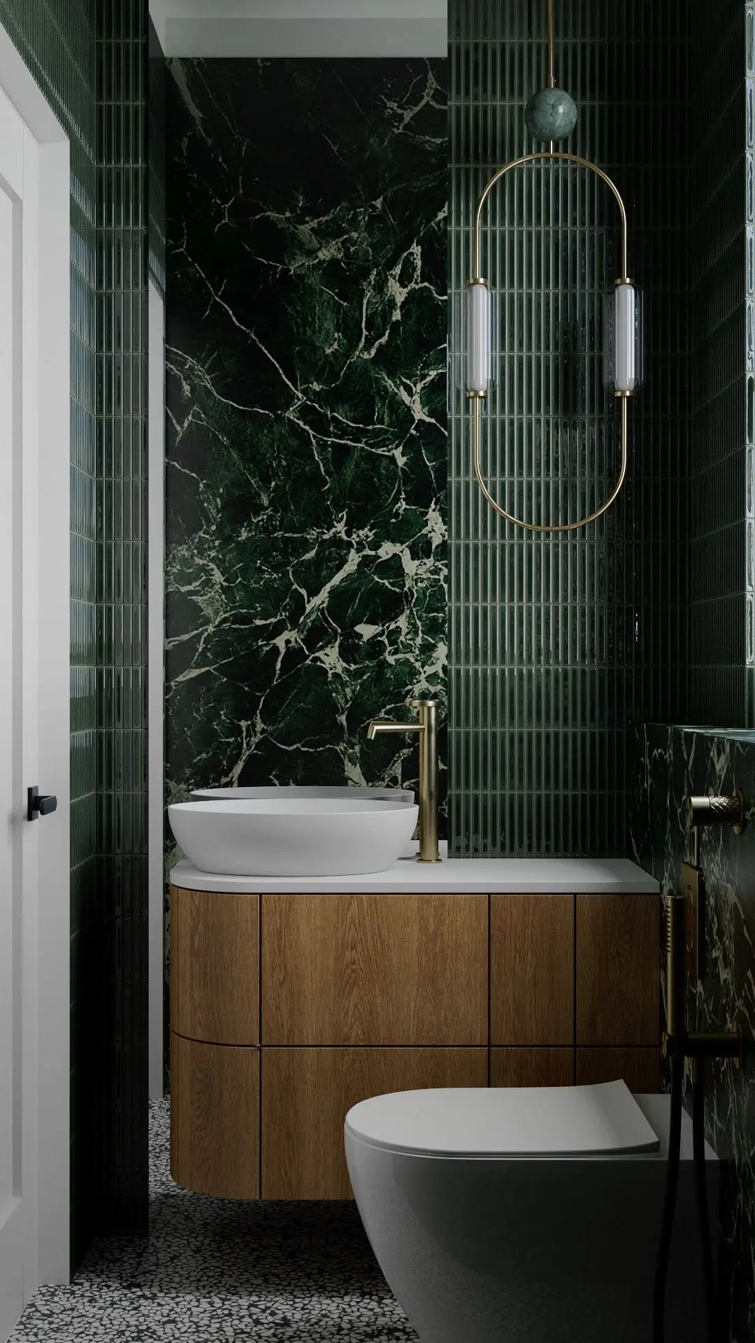 Zielona toaleta gościnna Zuterek Zboina Architektura