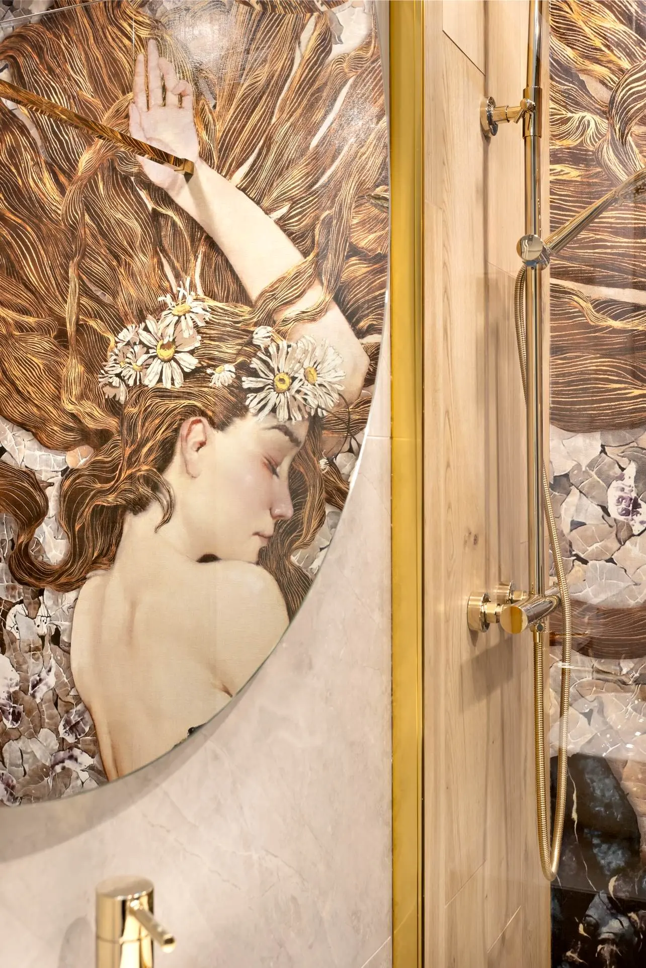 Łazienka z przepiękną tapetą | Design Avo Architekci