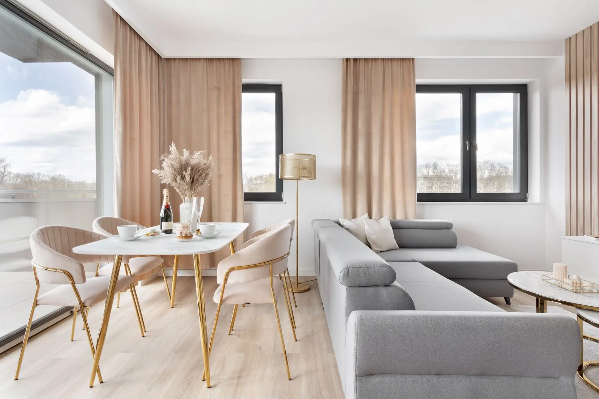 Jadalnia z salonem Design Avo Architekci