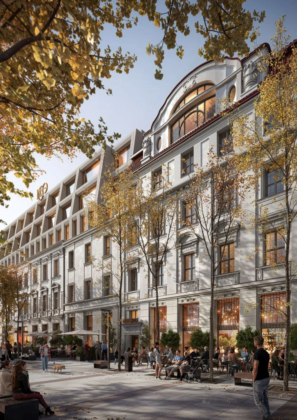 Zabytkowa kamienica narożna, widok od strony Placu Dworcowego (KONIOR STUDIO).