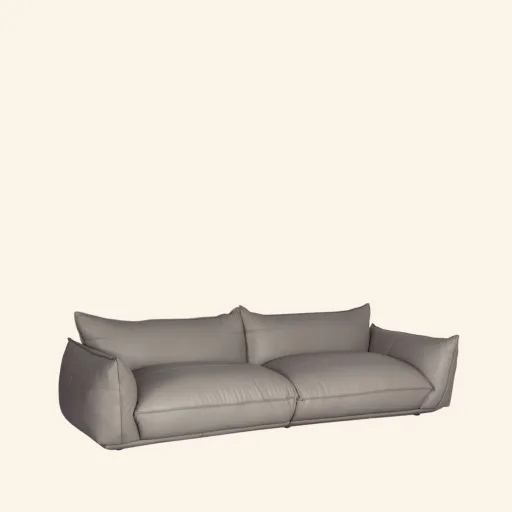 Pelle sofa 4os. wypeniona pierzem skra naturalna 254x98x74 kolor DOVE