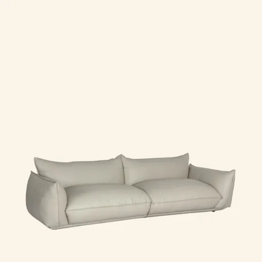 Pelle sofa 4os. wypeniona pierzem skra naturalna 254x98x74 kolor SMOKE GREY