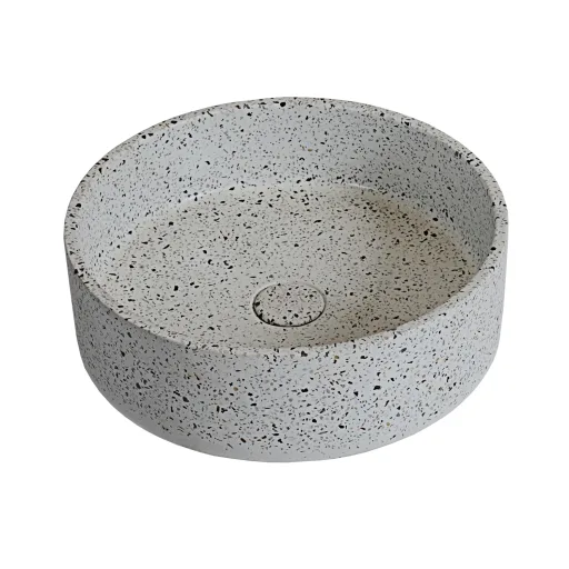 Konkrit Umywalka nablatowa 39x39x12 White Terazzo