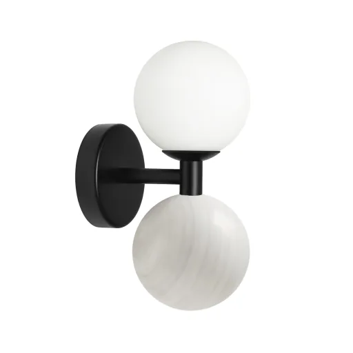 Volterra Kinkiet Palla spell noir / white marble / opal white glass