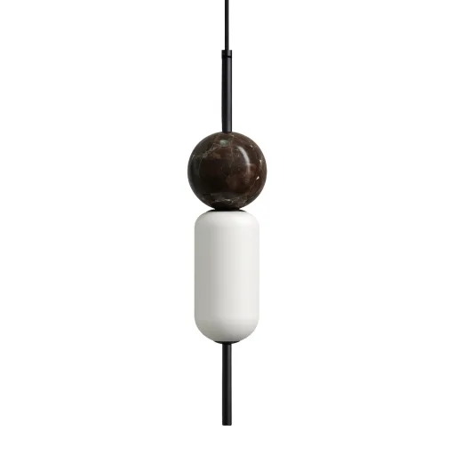 Volterra Lampa wisząca Biforma spell noir / grey marble / opal white glass