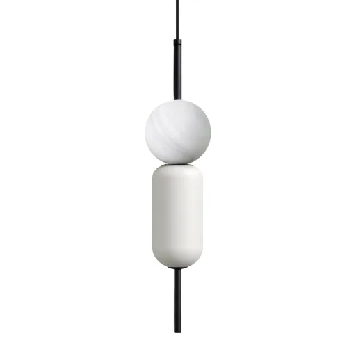 Volterra Lampa wisząca Biforma spell noir / white marble / opal white glass