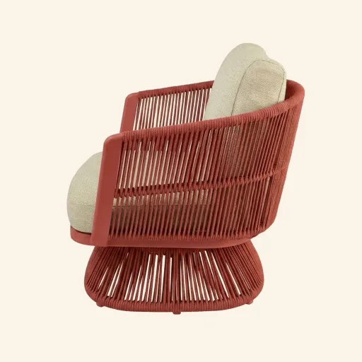 Ventus Fotel obrotowy miękkie poduszki tkanina: FONTELINA, rama RED OCHER