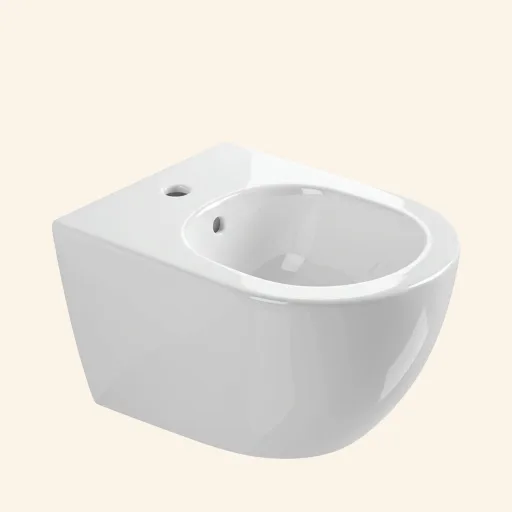 Piemonte Bidet wiszący 48x37 Biały połysk